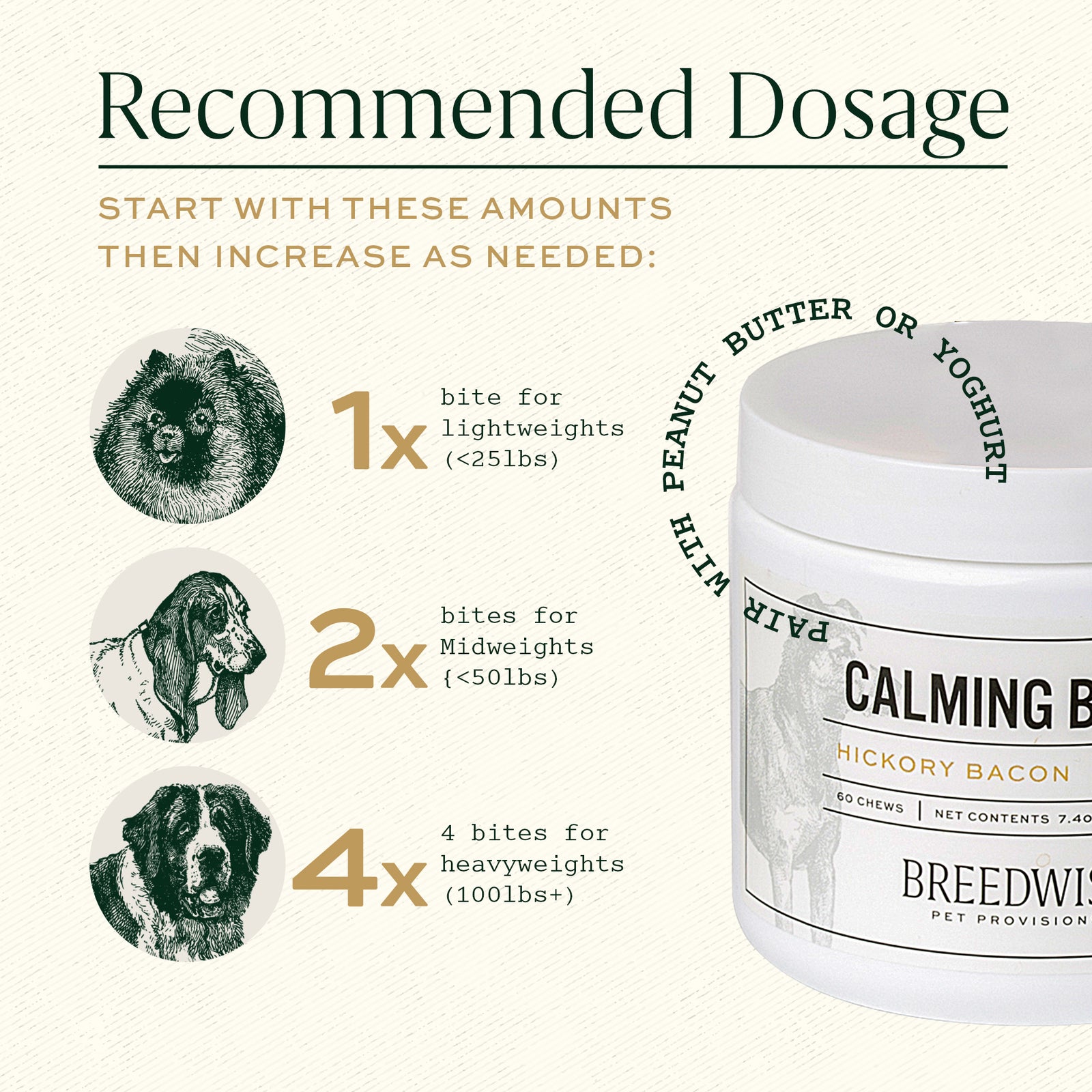 Dog Calming Bites with Treat Tin Breedwise Breedwise Pet Provisions